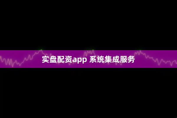 实盘配资app 系统集成服务